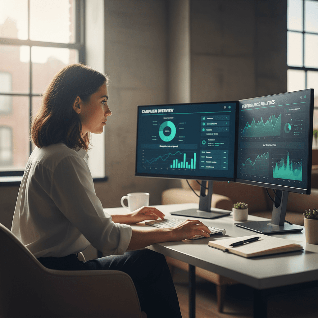Digital marketer analyzing paid advertising campaign performance