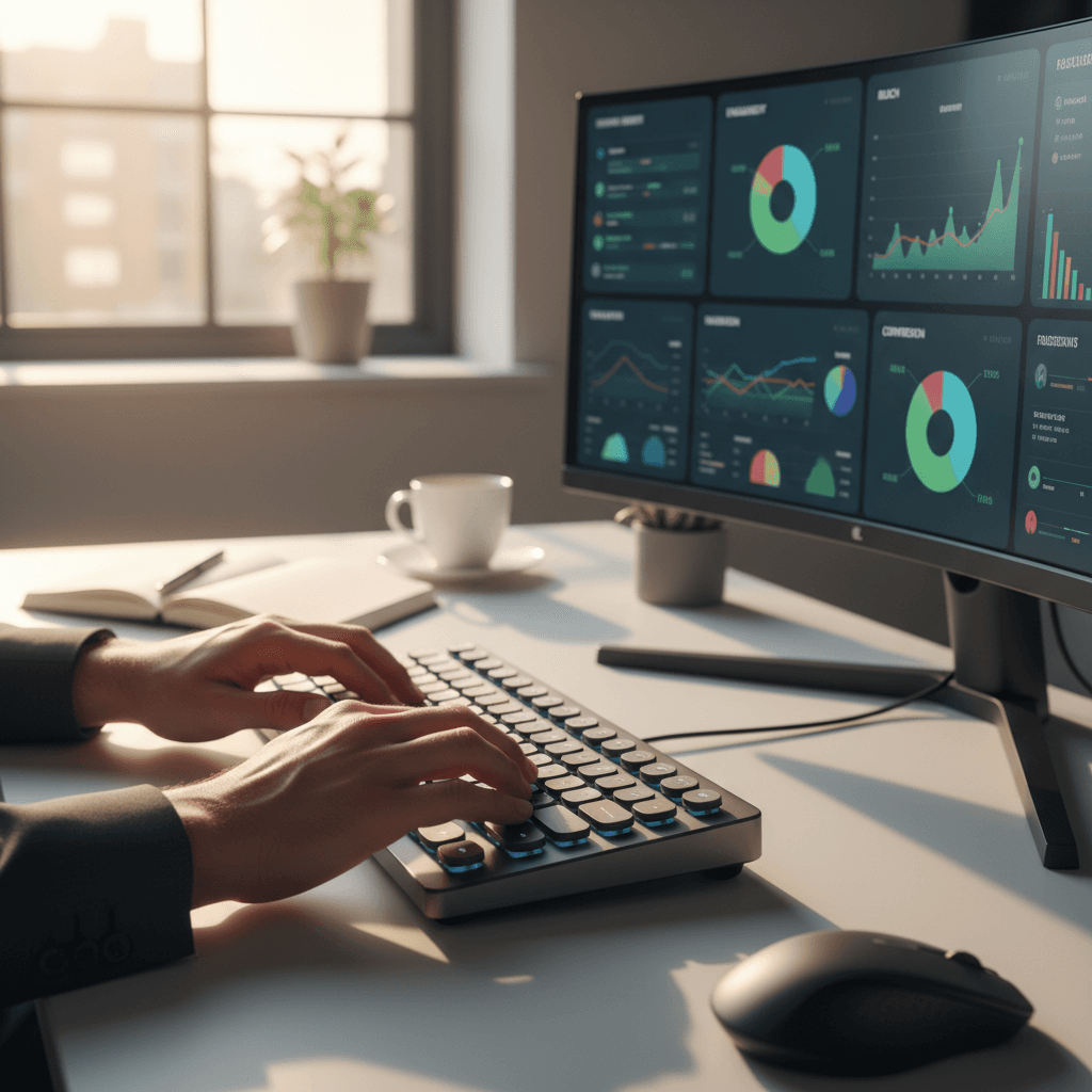 Digital marketer analyzing paid ad campaign performance